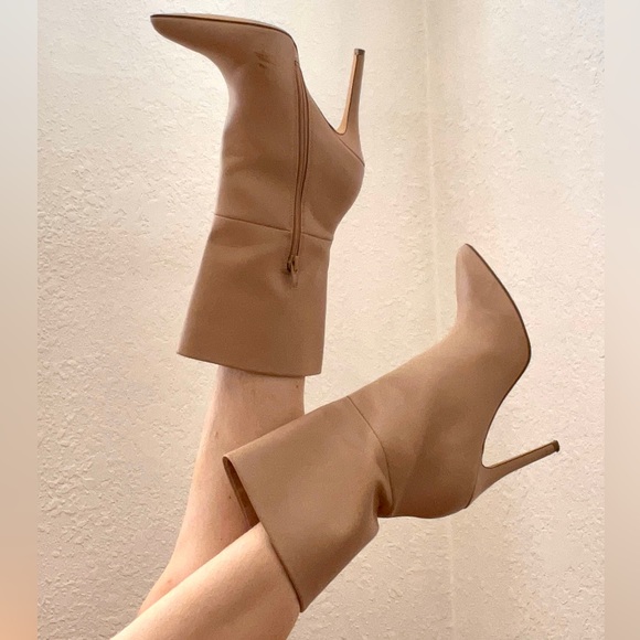 Pink Nude Stiletto Booties - Picture 1 of 8